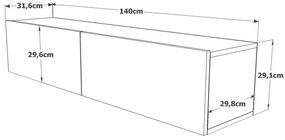 Závesný TV stolík Houseland Farfallo Atlantic pine/ biely