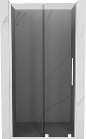 Mexen Velar L, posuvné sprchové dvere do otvoru 90 cm, 8mm šedé sklo, biela matná, 871-090-003-41-20