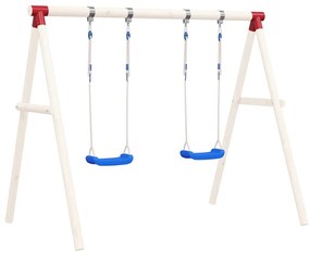 Sedadlá na hojdačku s lanami 2 ks modré 38x16 cm polyetylén