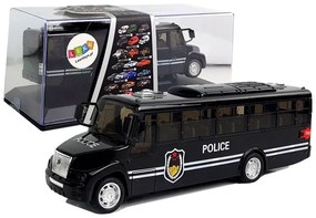 LEAN TOYS Policajný autobus so zvukovými efektami čierny