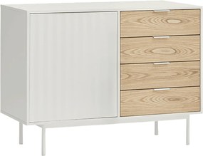 Teulat Sierra drevená komoda so zásuvkami - Biela - 108 cm
