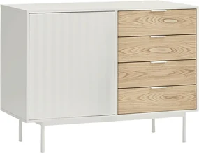 Teulat Sierra drevená komoda so zásuvkami - Biela - 108 cm