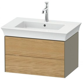 DURAVIT White Tulip závesná skrinka pod umývadlo, 2 zásuvky, 684 x 458 x 410 mm, dub prírodný masív/kameňovo šedá vysoký lesk, WT43410H5H2