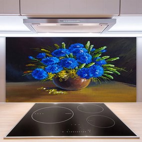Sklenený obklad Do kuchyne Kvety rastlina príroda 125x50 cm