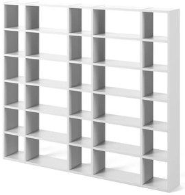 Biela knižnica TemaHome Pombal, šírka 255 cm