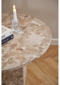 Svetlohnedý mramorový okrúhly konferenčný stolík ø 80 cm Naxos – Actona