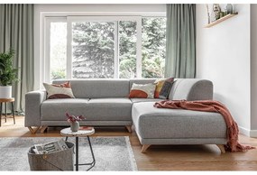 Svetlosivá rozkladacia/s úložným priestorom rohová pohovka (pravý roh/do L) Classy Sophie – Miuform