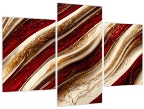 Obraz - Zlato - biela textúra (90x60 cm)