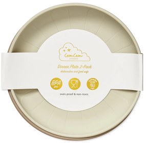 Béžové silikónové detské taniere v súprave 2 ks ø 18,5 cm Earth – Cam Cam Copenhagen