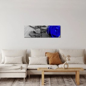 Obraz - Modrá ruža (s hodinami) (90x30 cm)