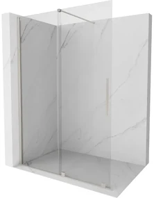 Mexen Velar, sprchová zástena s posuvnými dverami Walk-in 130 x 200 cm, 8mm číre sklo, brúsená oceľ, 871-130-000-03-97