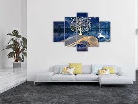 Obraz jeleňov pri splne (150x105 cm)
