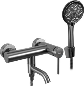 Rea Clif, nástenná vaňová batéria s ručnou sprchovou súpravou, grafitová, REA-B4324