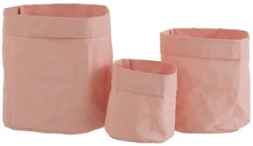 Set 3ks ružových kvetináčov z vodeodolného papíru - 20*20*21 cm