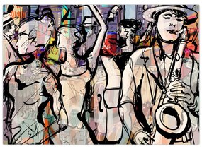 Sklenený obraz - Jazzová noc (70x50 cm)