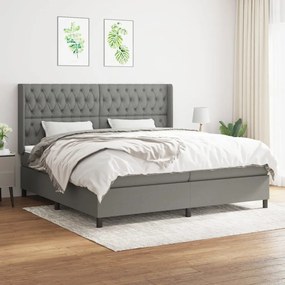 Boxspring posteľ s matracom tmavosivá 200x200 cm látka 3131698