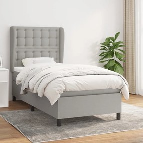 Boxspring posteľ s matracom bledosivý 100x200 cm látka 3128261
