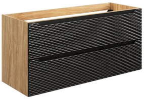 Závesná skrinka pod umývadlo Ocean 120 cm dub olejovaný/čierna