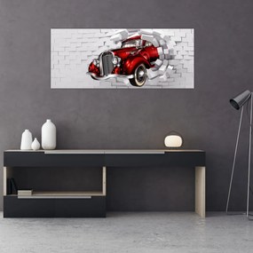 Obraz - Červené auto (120x50 cm)