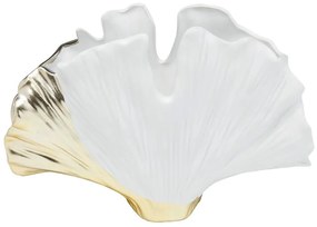 Ginkgo Elegance váza 18 cm bielo-zlatá