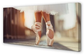 Obraz canvas Biele baletné topánky ženské nohy 120x60 cm
