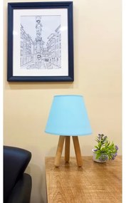 Stolná lampa WOOD 1xE27/60W/230V modrá