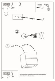 Nástenné svietidlo Leo Line, 1x biele keramické tienidlo