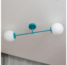 Prisadený luster MOON 2xE27/15W/230V tyrkysový