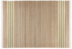 Jutový koberec 160 x 230 cm béžová/zelená MIRZA Beliani