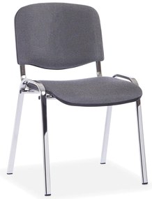Konferenčná stolička Viva, chrómované nohy, sivá