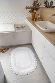Kúpeľňový koberček CROCHET biely