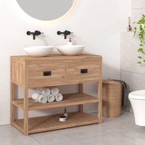 Kúpeľňová skrinka 90x45x75 cm masívne tíkové drevo