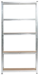 Set 2 kovových regálov 90x30x180 cm strieborný