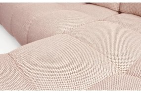 Rozkladacia rohová čalúnená sedacia súprava s úložným priestorom do L ALMADA pravá ružová