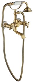 Rea Rustico, nástenná vaňová batéria s ručnou sprchovou súpravou, zlatá matná, REA-B0702