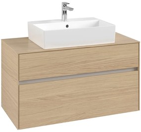 VILLEROY &amp; BOCH Collaro závesná skrinka pod umývadlo na dosku (umývadlo v strede), 2 zásuvky, 1000 x 500 x 548 mm, Nordic Oak, C12500VJ