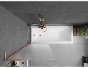 Mexen Next L, 1-krídlová vaňová zástena 70 x 150 cm, 6mm sklo námraza, medený profil, 895-070-000-03-30-65