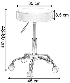 JAKS Otočná kadernícka stolička Tulsa na kolieskach
