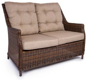 Záhradná ratanová dvojsedačka BERKLEY tmavohnedá