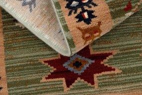 Koberec KESHAN, strapce 6902/53533 zelený / terakota