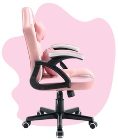 Hells Detské Herné kreslo Hell's Chair HC-1001 KIDS Pink White