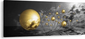 Obraz okrových gulí (120x50 cm)