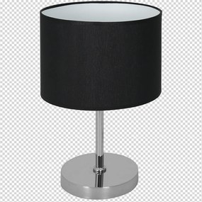 Stolná lampa Casino, 1x čierne textilné tienidlo, ch