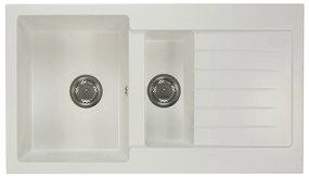 Kuchynský drez Altava (biela) (s 3 otvormi pre batériu) (P). Vlastná spoľahlivá doprava až k Vám domov. 1066436