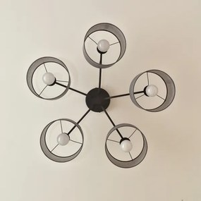 Prisadený luster ALBA 5xE27/15W/230V sivá
