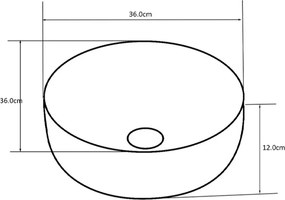BPS-koupelny Keramické umývadlo na dosku HYD-LA-P-GL-360 36x36 cm, biele/ružové zlato