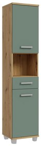 Kúpeľňová skrinka VENOM zelená/dub artisan