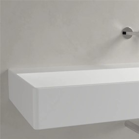 VILLEROY &amp; BOCH Memento 2.0 závesné umývadlo bez otvoru, bez prepadu, 1200 x 470 mm, Stone White, s povrchom CeramicPlus, 4A22C3RW
