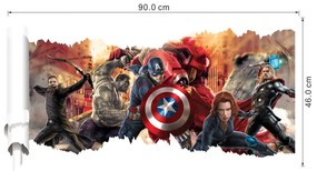 Samolepka na stenu "Avengers" 90x46 cm
