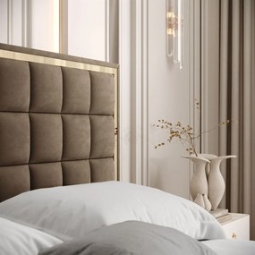 ČALÚNENÁ POSTEĽ NOEMI GOLD 180x200 S ROŠTOM ROYAL VELVET 196